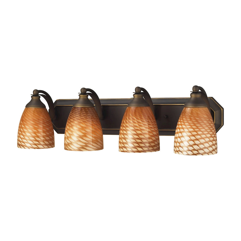 Mix-N-Match Vanity 4-Light Wall Lamp in Aged Bronze with Cocoa Glass ELK Lighting | Vanity Light | Modishstore