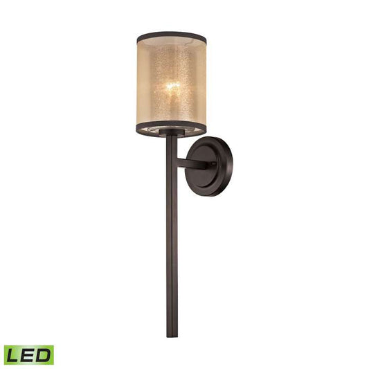 Diffusion 1-Light Wall Lamp in Oiled Bronze with Organza and Mercury Glass - Includes LED Bulb | Sconces | Modishstore