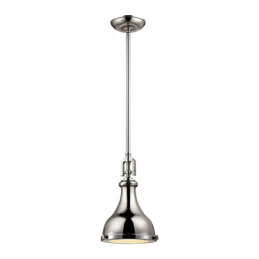 Rutherford 1-Light Mini Pendant in Polished Nickel with Metal Shade ELK Lighting | Pendant Lamps | Modishstore