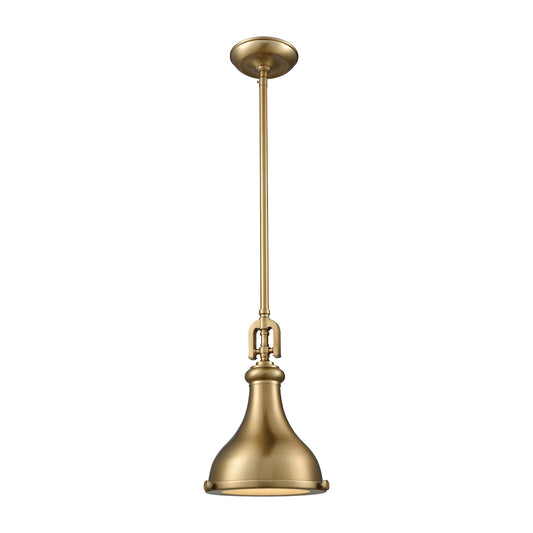 Rutherford 1-Light Mini Pendant in Satin Brass with Metal Shade ELK Lighting | Pendant Lamps | Modishstore