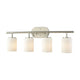 Pemlico 4-Light Vanity Lamp in Satin Nickel with White Glass ELK Lighting | Vanity Light | Modishstore