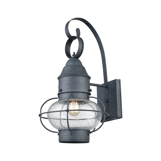 Onion 1-Light Outdoor Wall Lantern in Aged Zinc ELK Lighting | Lanterns | Modishstore