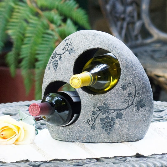 Garden Age Supply Natural Stone Wine Caddy Set of 2 | Wine & Bar Accessories | Modishstore