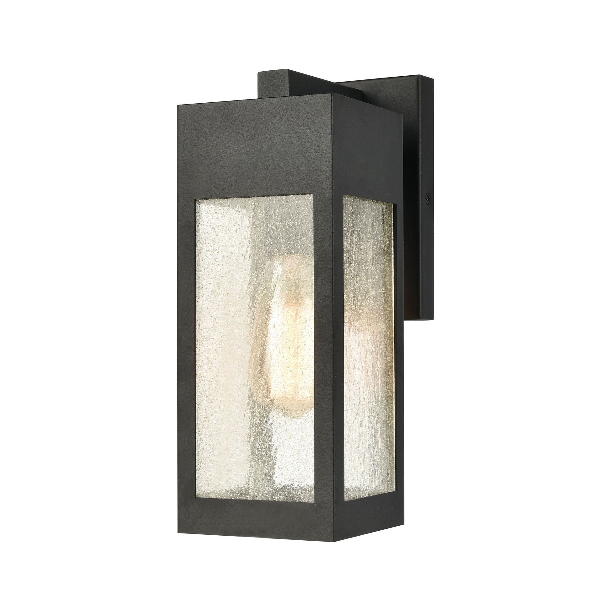 Angus 1-Light Outdoor Wall Lamps in Charcoal with Seedy Glass Enclosure by ELK Lighting | Modishstore | Pendant Lamps