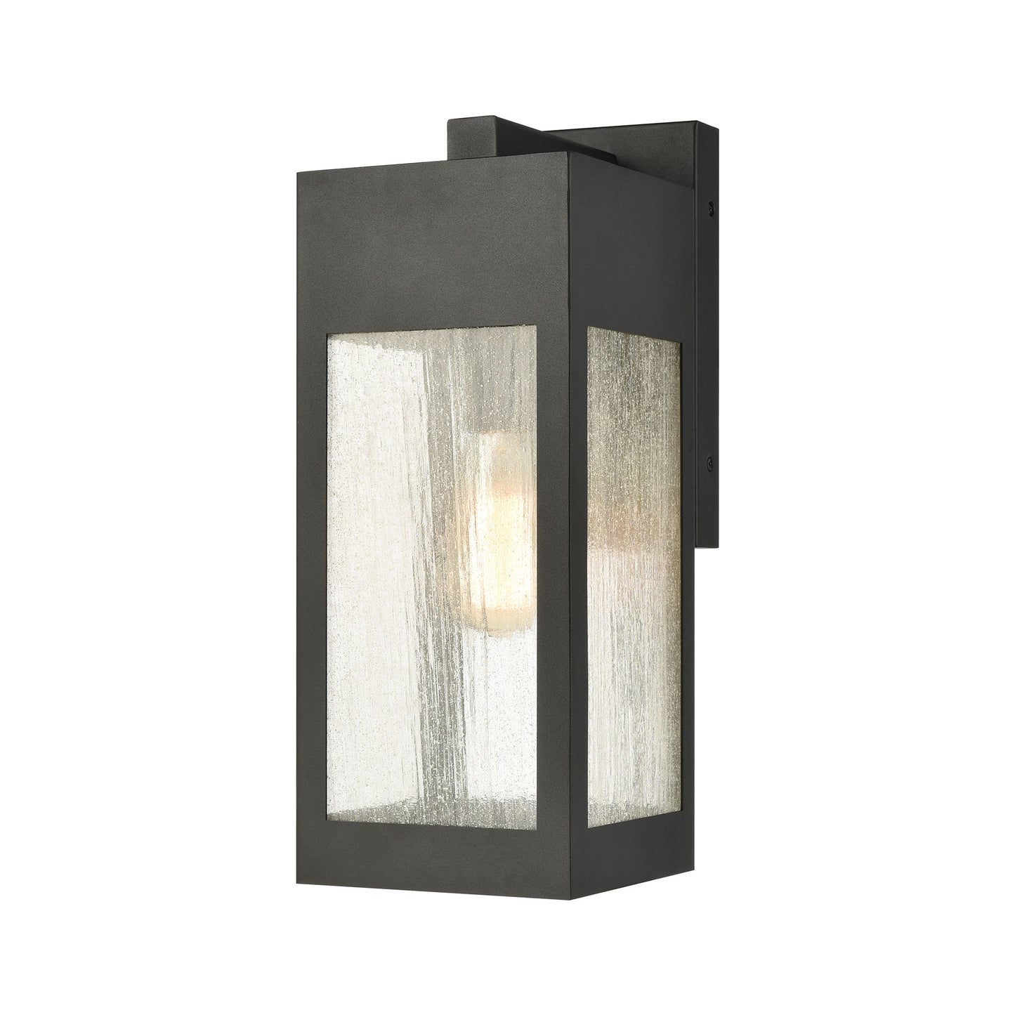 Angus 1-Light Outdoor Wall Lamps in Charcoal with Seedy Glass Enclosure by ELK Lighting-2