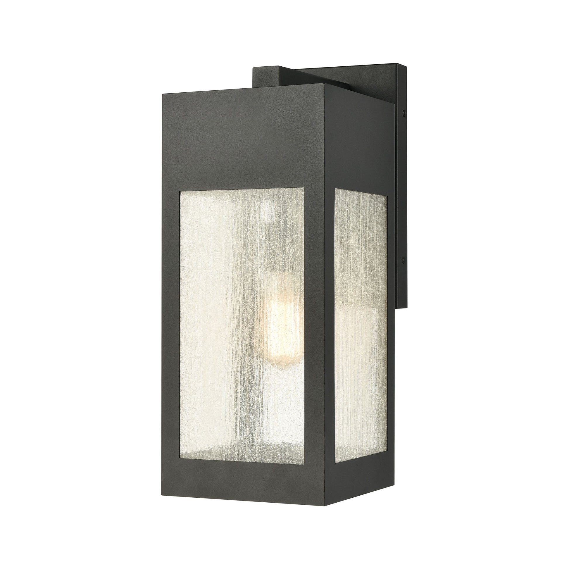 Angus 1-Light Outdoor Wall Lamps in Charcoal with Seedy Glass Enclosure by ELK Lighting-3