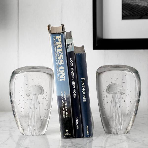 AG Jellyfish Wedge Bookends (g By SPI Home | Bookends | Modishstore