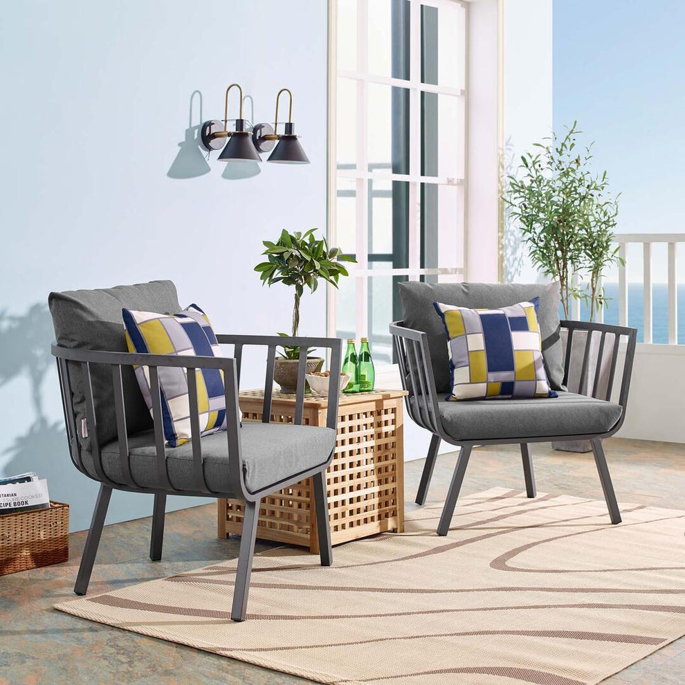 Modway Riverside Outdoor Patio Aluminum Armchair Set of 2 - EEI-3960 | Armchairs | Modishstore - 1