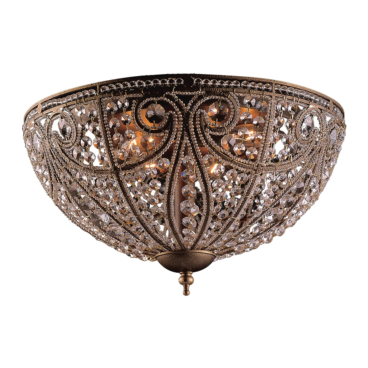 Elizabethan 6-Light Flush Mount in Dark Bronze with Crystal ELK Lighting | Ceiling Lamps | Modishstore