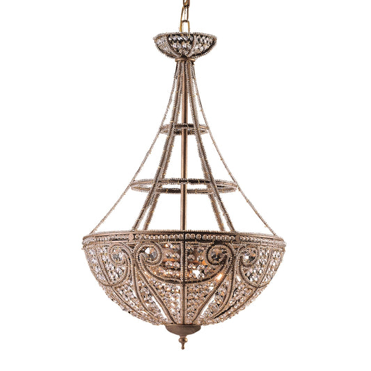 Elizabethan 4-Light Pendant in Dark Bronze with 32% Lead Crystal ELK Lighting | Pendant Lamps | Modishstore