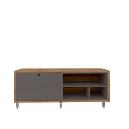 Manhattan Comfort Windsor 53.62 Modern Shoe Rack Bed Bench with Silicon Casters in Grey and Nature | TV Stands | Modishstore - 6