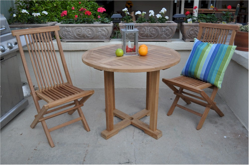 Montage Bristol 3-Pieces Dining Set By Anderson Teak | Outdoor Dining Sets | Modishstore