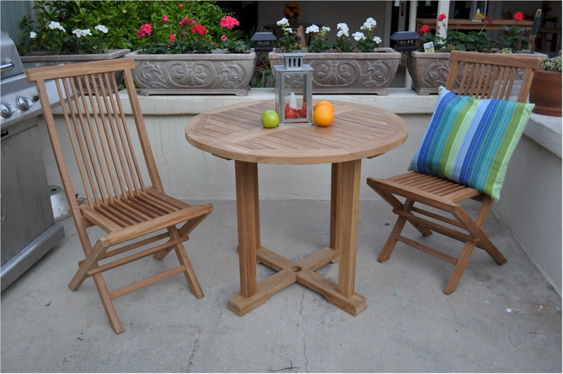 Montage Bristol 3-Pieces Dining Set By Anderson Teak | Outdoor Dining Sets | Modishstore