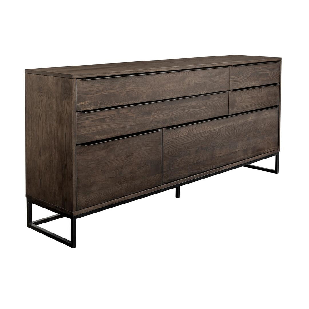 Nevada Rustic Oak Wood Sideboard In Dark Brown By Armen Living | Sideboards | Modishstore - 2