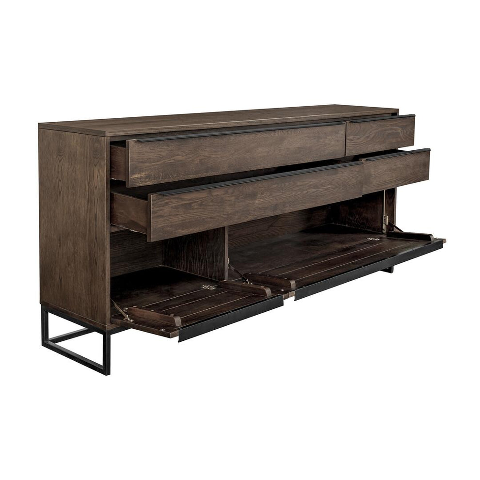 Nevada Rustic Oak Wood Sideboard In Dark Brown By Armen Living | Sideboards | Modishstore - 3