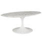 Modway Lippa 42" Oval-Shaped Artificial Marble Coffee Table in White | Coffee Tables | Modishstore-2