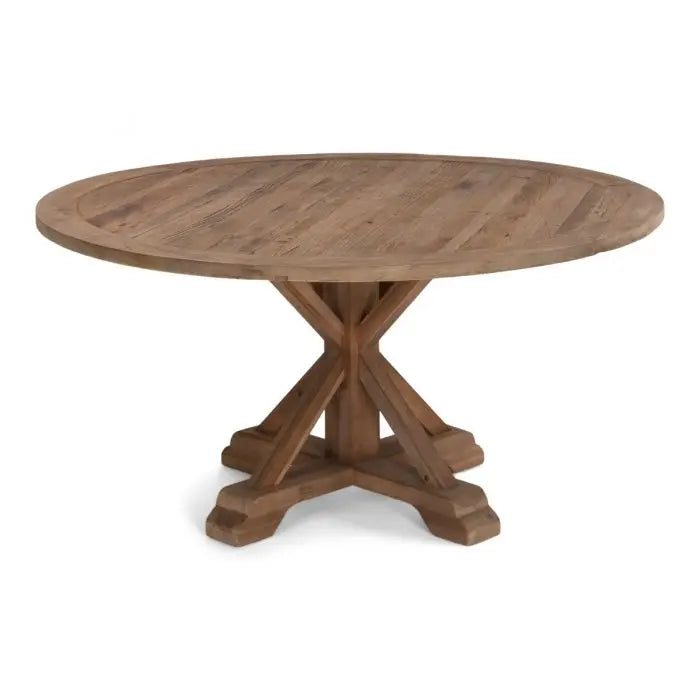 60'' Round Reclaimed Elm Farm Table with X-Base By Atlas | Cocktail Table| Modishstore - 3