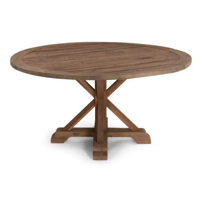 60'' Round Reclaimed Elm Farm Table with X-Base By Atlas | Cocktail Table| Modishstore