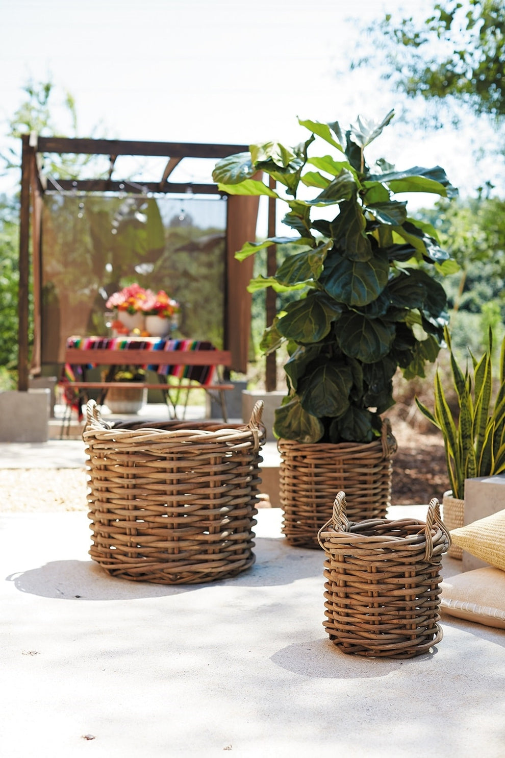 Cabana Basket Collection by Accent Decor | Outdoor Planters, Troughs & Cachepots | Modishstore - 2