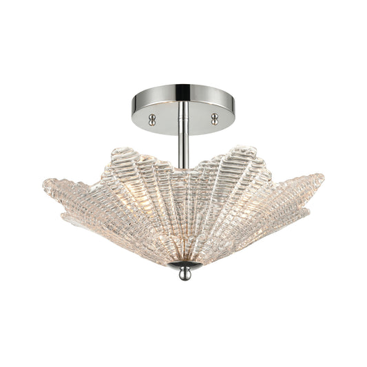 Radiance 3-Light Semi Flush with Clear Textured Glass by ELK Lighting | Modishstore | Ceiling Lamps