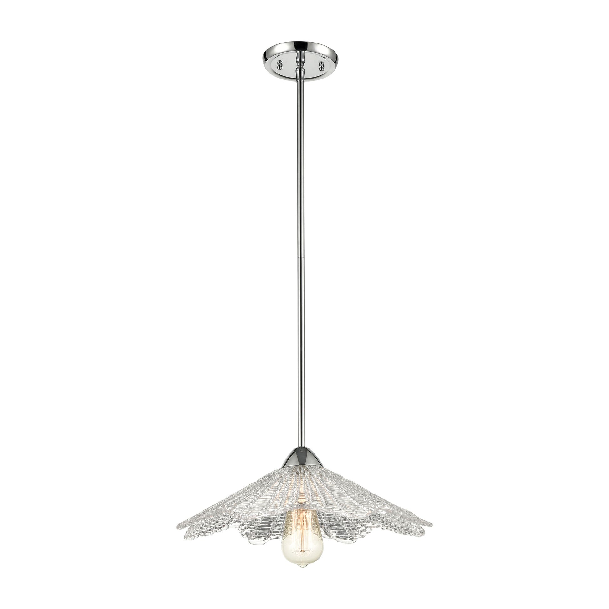 Radiance 1-Light Pendant with Clear Textured Glass by ELK Lighting | Modishstore | Pendant Lamps