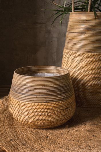 Guild Woven Cane Planter Collection By Accent Decor-3 Shapes | Planters, Troughs & Cachepots | Modishstore - 6