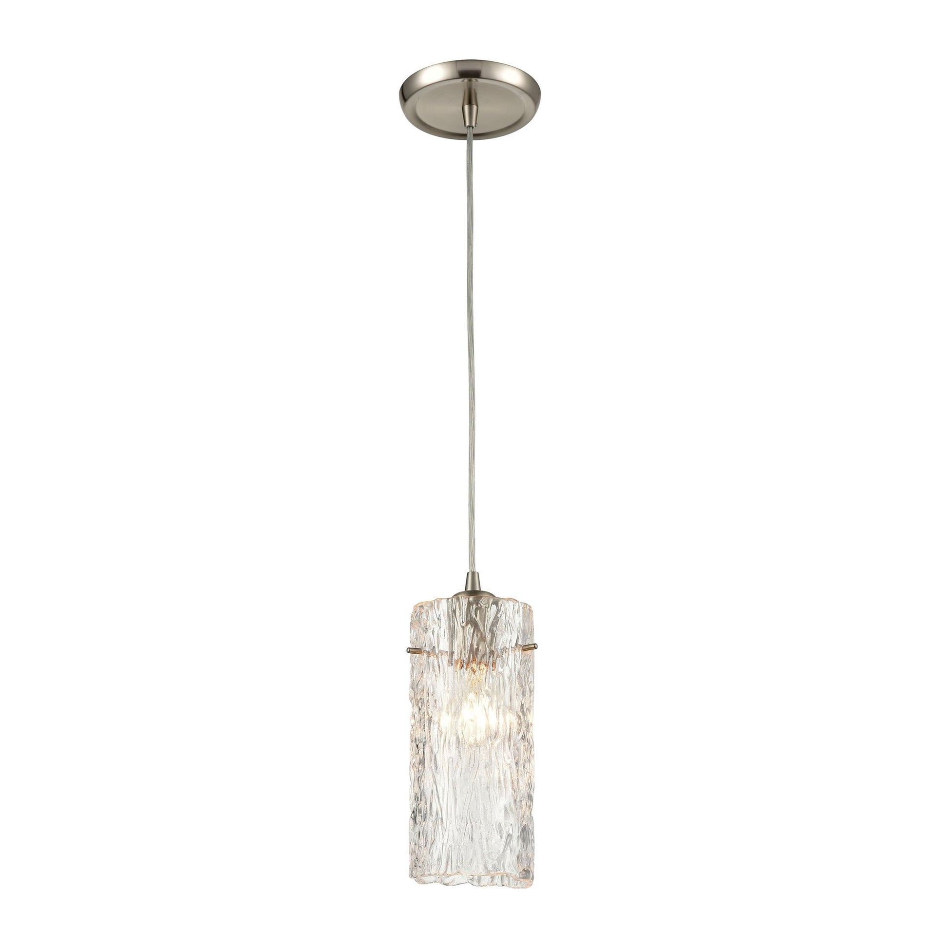 Roubaix 1-Light Mini Pendant with Heavily Textured Amber Glass by ELK Lighting-2