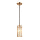 Roubaix 1-Light Mini Pendant with Heavily Textured Amber Glass by ELK Lighting | Modishstore | Pendant Lamps