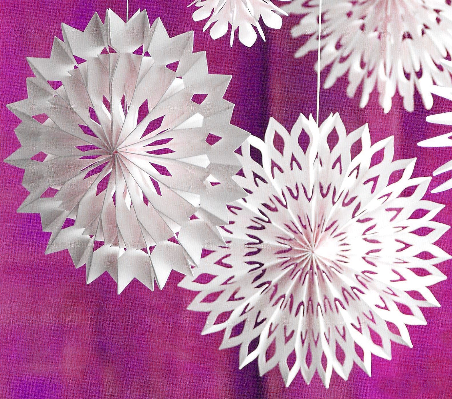 Roost Pleated Paper Snowflakes - Set Of 8-6