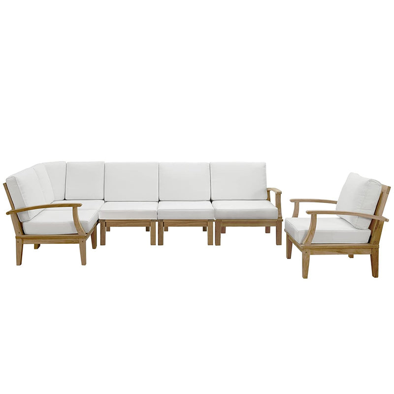 Modway Marina 6 Piece Outdoor Patio Teak Sofa Set - EEI-1816 | Outdoor Sofas, Loveseats & Sectionals | Modishstore - 2