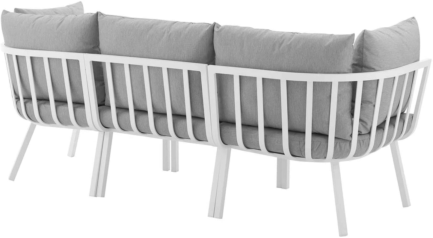 Modway Riverside 3 Piece Outdoor Patio Aluminum Sectional Sofa Set | Outdoor Sofas, Loveseats & Sectionals | Modishstore-34