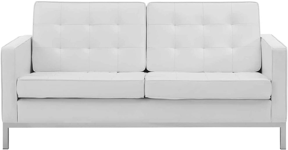 Modway Loft Tufted Upholstered Faux Leather Loveseat - EEI-3388 | Loveseats | Modishstore - 2