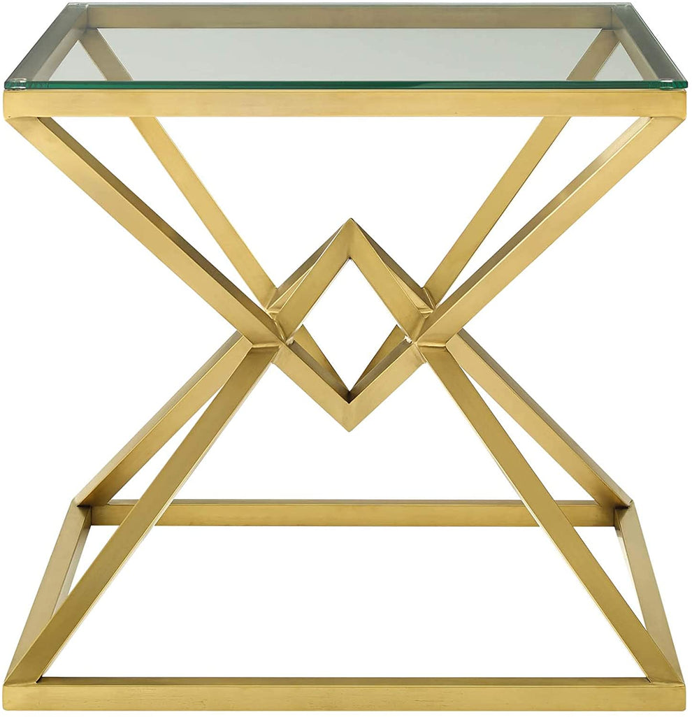 Modway Point 25.5" Brushed Gold Metal Stainless Steel Side Table in Gold - EEI-3611 | Side Tables | Modishstore - 5