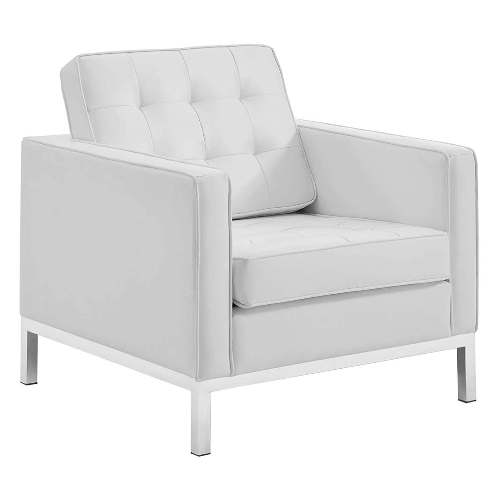 Modway Loft Tufted Upholstered Faux Leather Armchair - EEI-3391 | Armchairs | Modishstore - 2