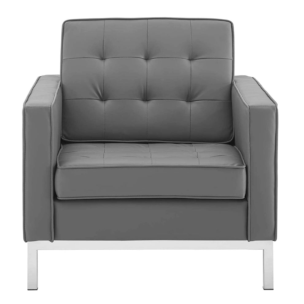 Modway Loft Tufted Upholstered Faux Leather Armchair - EEI-3391 | Armchairs | Modishstore - 9