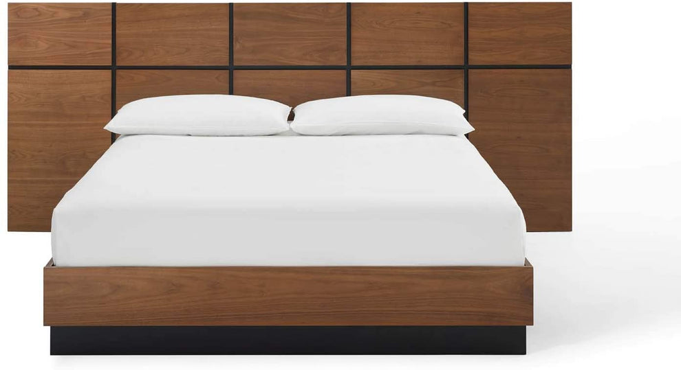 Modway Caima Queen Platform Bed in Walnut - MOD-6187 | Beds | Modishstore - 2