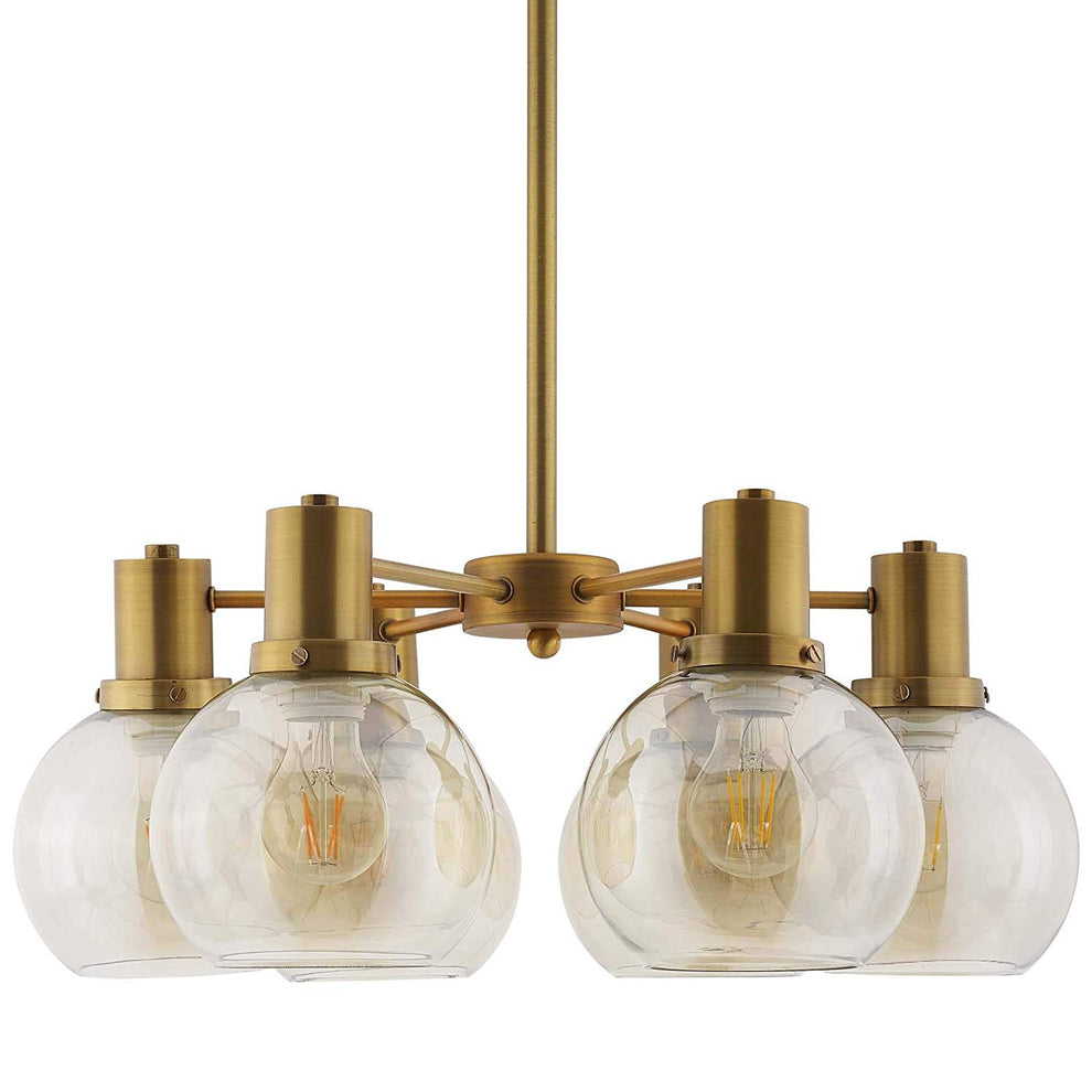Resound Amber Glass And Brass Pendant Chandelier By Modway - EEI-3272 | Chandeliers | Modishstore - 3