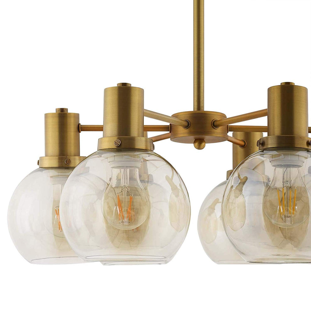 Resound Amber Glass And Brass Pendant Chandelier By Modway - EEI-3272 | Chandeliers | Modishstore - 4