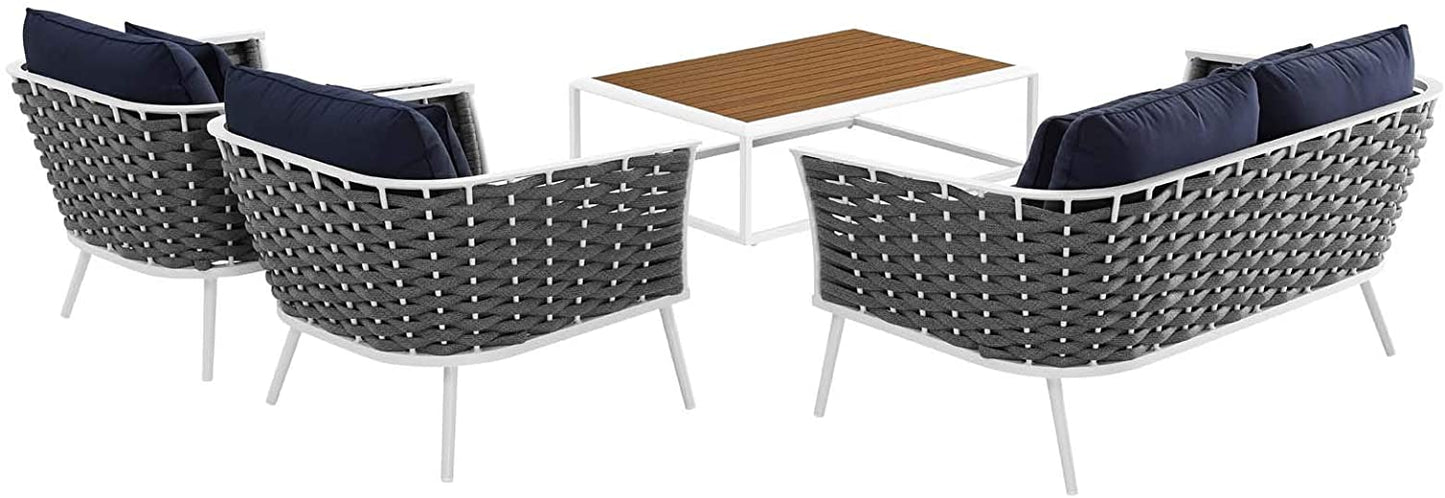Modway Stance 4 Piece Outdoor Patio Aluminum Sectional Sofa Set-EEI-3172 | Outdoor Sofas, Loveseats & Sectionals | Modishstore-8