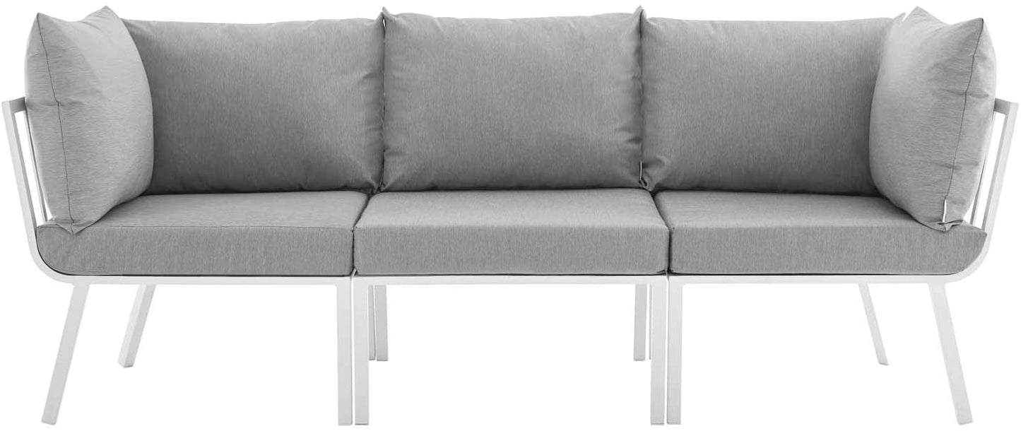 Modway Riverside 3 Piece Outdoor Patio Aluminum Sectional Sofa Set | Outdoor Sofas, Loveseats & Sectionals | Modishstore-26