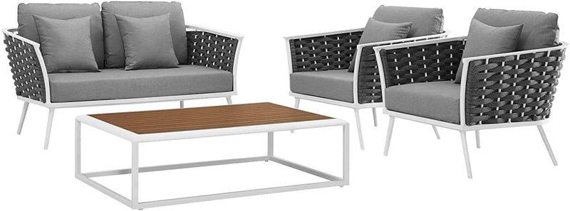 Modway Stance 4 Piece Outdoor Patio Aluminum Sectional Sofa Set-EEI-3172 | Outdoor Sofas, Loveseats & Sectionals | Modishstore-3