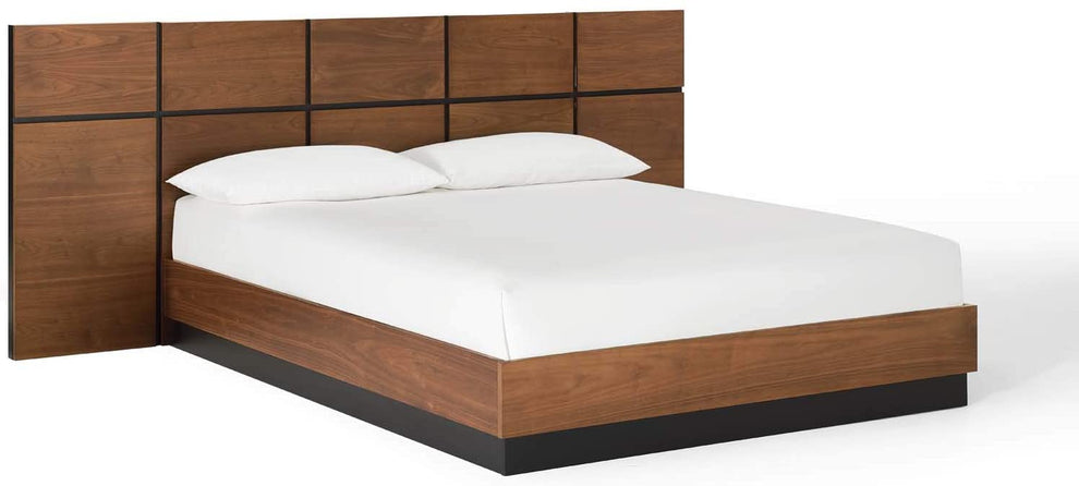 Modway Caima Queen Platform Bed in Walnut - MOD-6187 | Beds | Modishstore - 7