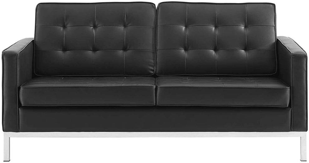 Modway Loft Tufted Upholstered Faux Leather Loveseat - EEI-3388 | Loveseats | Modishstore - 12