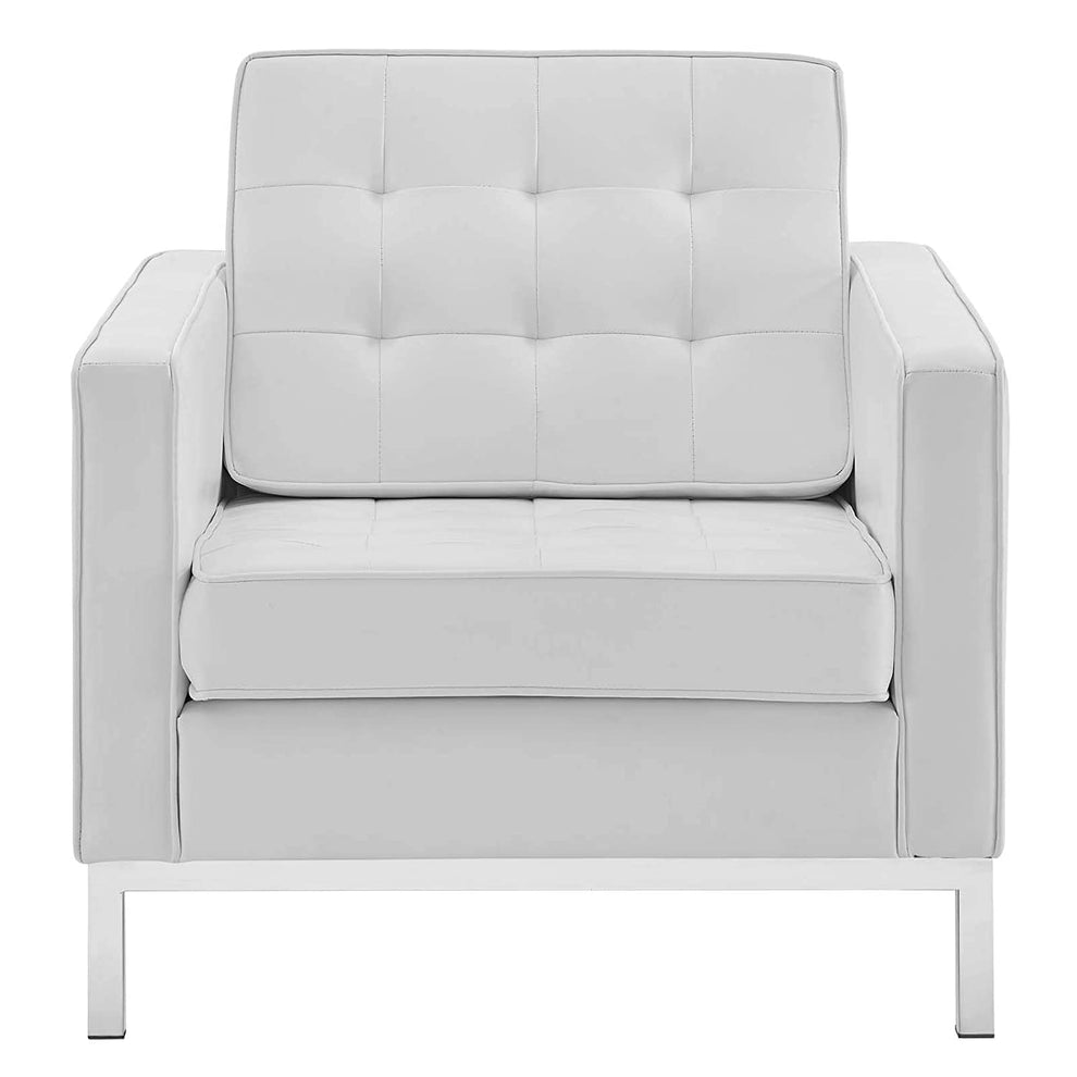 Modway Loft Tufted Upholstered Faux Leather Armchair - EEI-3391 | Armchairs | Modishstore - 3