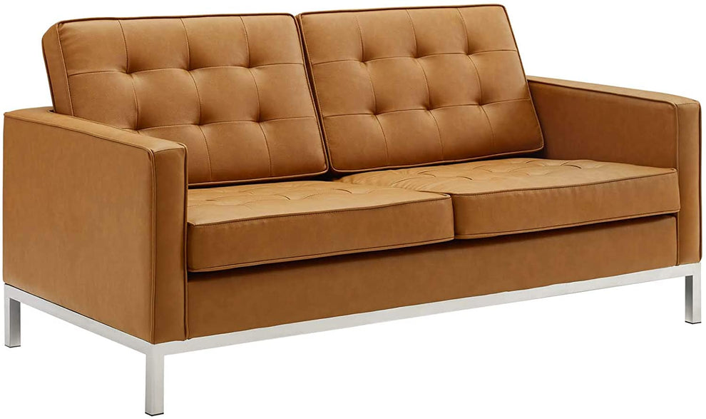 Modway Loft Tufted Upholstered Faux Leather Loveseat - EEI-3388 | Loveseats | Modishstore - 5