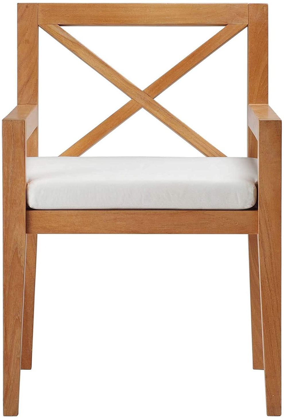 Modway Northlake Outdoor Patio Teak Wood Sofa in Natural White - EEI-3427 | Outdoor Sofas, Loveseats & Sectionals | Modishstore - 3