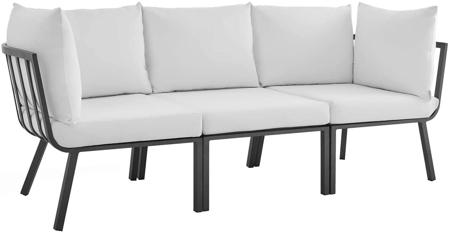 Modway Riverside 3 Piece Outdoor Patio Aluminum Sectional Sofa Set | Outdoor Sofas, Loveseats & Sectionals | Modishstore-22