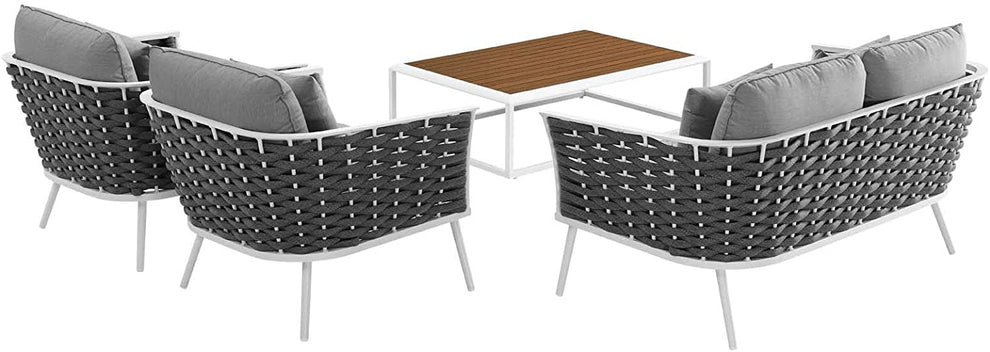 Modway Stance 4 Piece Outdoor Patio Aluminum Sectional Sofa Set-EEI-3172 - EEI-3172 | Outdoor Sofas, Loveseats & Sectionals | Modishstore - 2
