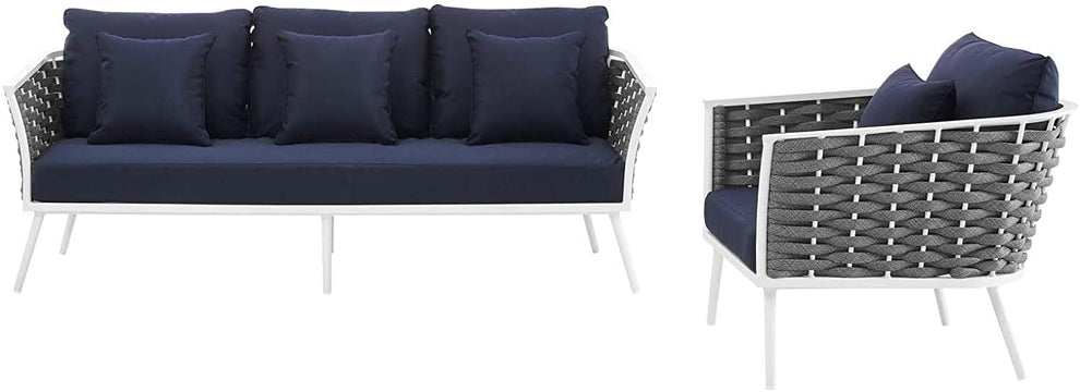 Modway Stance 2 Piece Outdoor Patio Aluminum Sectional Sofa Set-EEI-3164 - EEI-3164 | Outdoor Sofas, Loveseats & Sectionals | Modishstore - 12