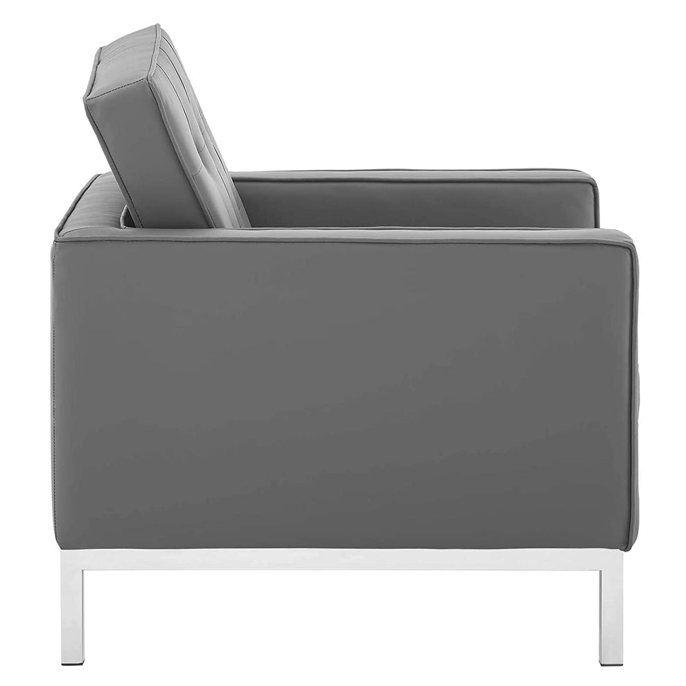 Modway Loft Tufted Upholstered Faux Leather Armchair - EEI-3391 | Armchairs | Modishstore - 10